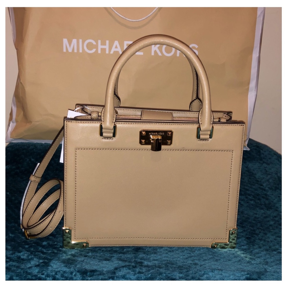 NWT Michael Kors Dark Khaki Kinsley Satchel